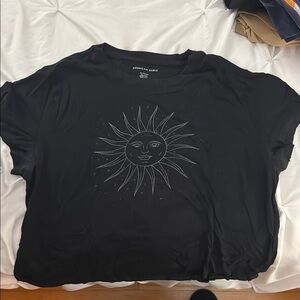 American Eagle Outfitters Black Graphic Short Sleeve Tee